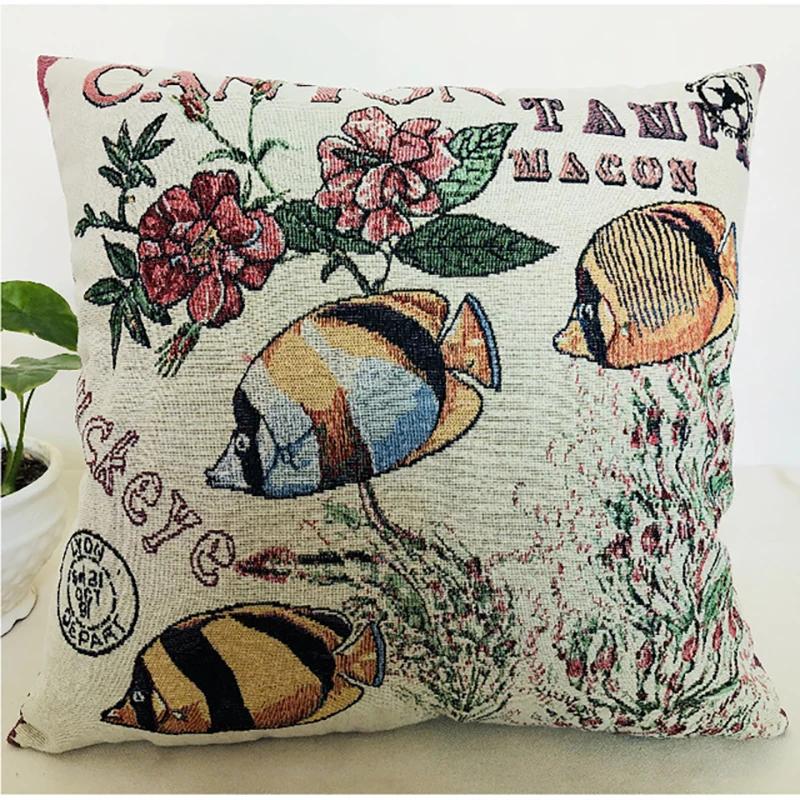 Vintage Cushion Cover Cotton Linen Throw Cushion Covers Decorative Home Sofa Office Throw Pillowcase cartoon Owl 2