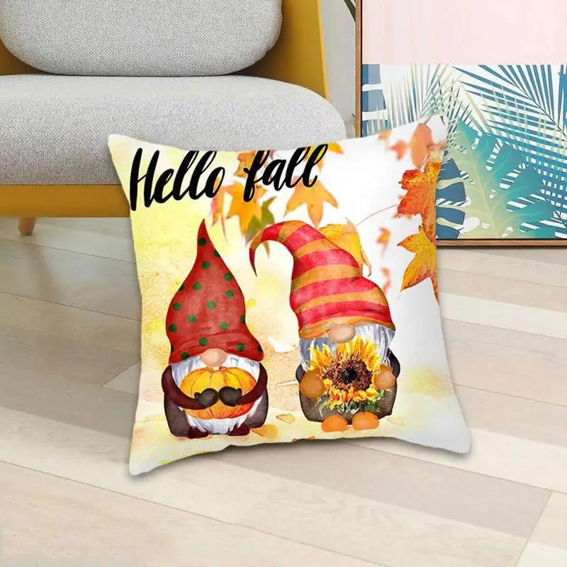 1pc Thanksgiving Autumn Maple Leaf Pumpkin Printed Peach Party Pillowcase Cover Skin Decoration 45*45cm Pillowcase Car Home K8K3