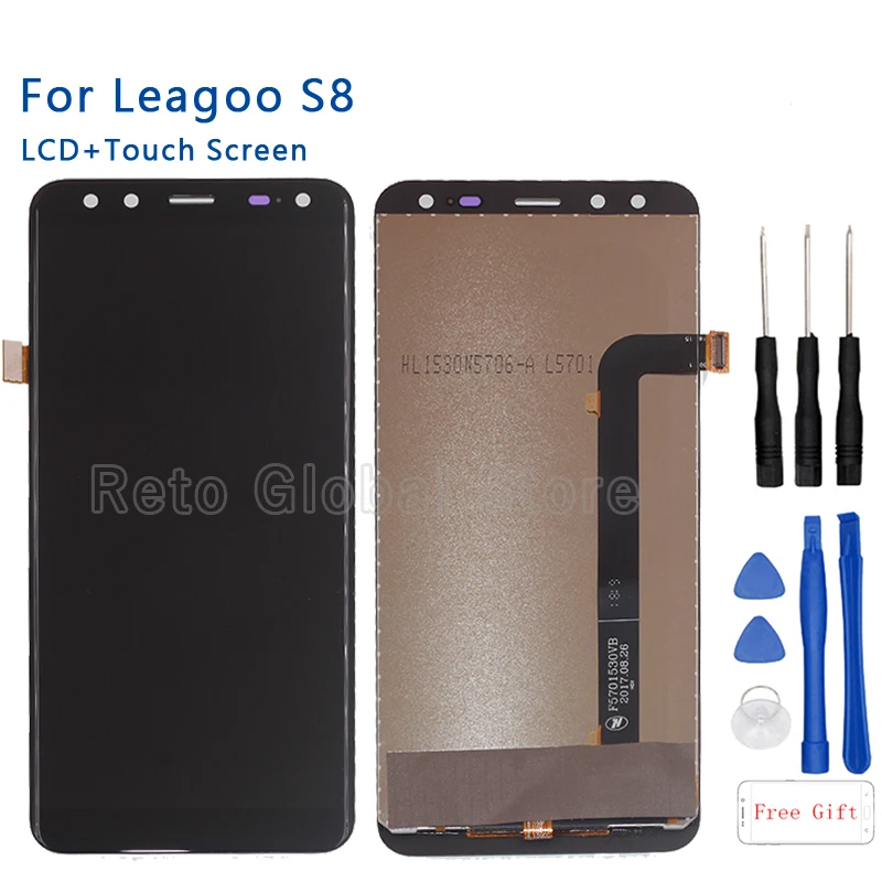 

High Quality LCD Display For LEAGOO S8 LCD Display+Touch Screen digitizer Assembly replacement For Leagoo s8 LCD Repair parts