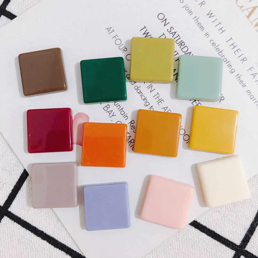 16mm square color acrylic sheet DIY handmade hairpin jewelry earring