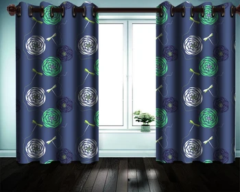 

Custom Made Window 3d Curtain 3d Mural Curtain Dragonfly and Flowers 3d Beautiful Landscape Blackout Curtains