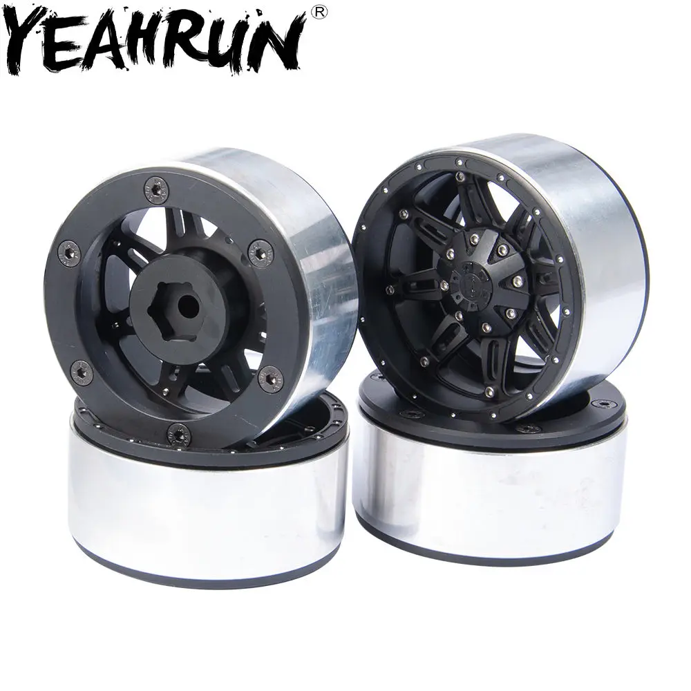 

YEAHRUN 4PCS 1/10 RC Aluminum 2.2" Beadlock Wheel Rims 30mm Width for Axial Wraith Crawler