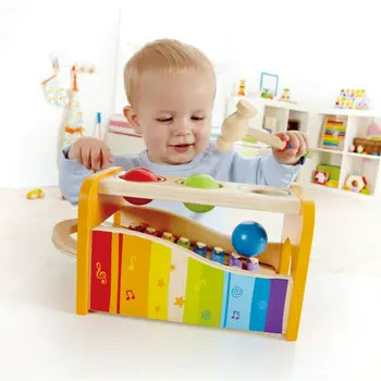 

Baby Kids Toy Musical Instrument Toy Pound and Tap Bench Music Toys Wooden Hammer+Ball+Xylophone For Kids Gifts