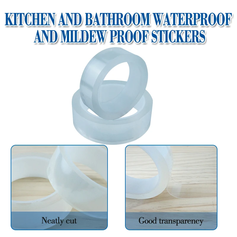 Waterproof tape Sink Self-adhesive Home Kitchen Nano Mildew Strong Pool Water Seal Gap Strip Silicone Stickers Tool
