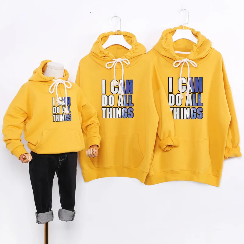 Father Son Outfits Family Matching Clothes Mommy And Me Sweatshirts Xmas Hooded Hoodies Cool Letters Print Spring Autumn Outwear