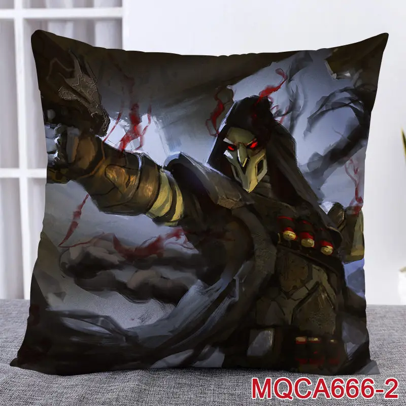 45X45 см аниме игра Overwatch наволочка OW dva Mercy Mei Hanzo Genji Reaper Dakimakura Чехол 3D двухсторонний принт наволочка - Цвет: 1