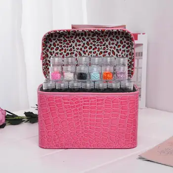 

84 Bottles PU Leather Diamond Storage Boxes Embroidery Jewelry Cross Stitch Handbag Tools Cases Organizer Painting Accessories