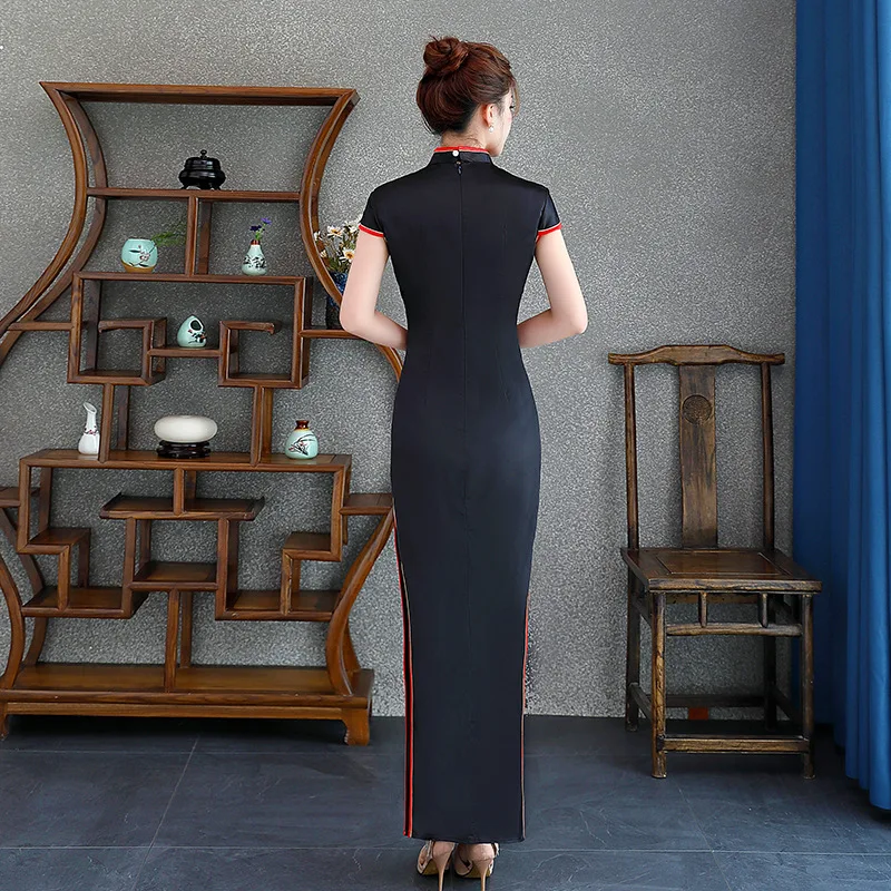 Женское тонкое платье вечерние Длинные Cheongsam свадебное роскошное сексуальное свадебное платье Qipao модная одежда в китайском стиле Vestido