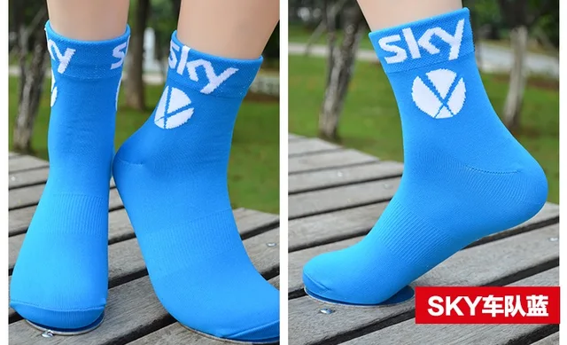 US $10.99 Professional Sky Team Men Women Cycling Socks Outdoor Sports Mountain Bike Racing Socks Breathable 