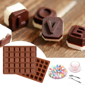 

26 LETTER Baking Tools Cake Mold Silicone Chocolate Alphabet Mold Form For Ice Chunk DIY chocolate cake recipe resin mold