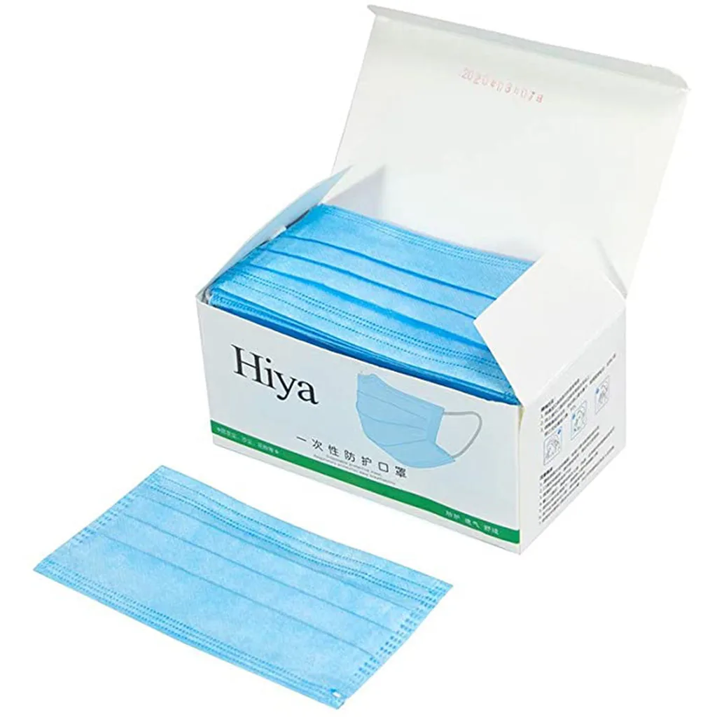 A Box Disposable Masks With Breathable Blue Reusable Mouth Cover Fashion Fabric face cover mascarilla new 2020 | Дом и сад