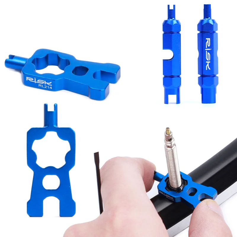 Bicycle Schrader / Presta Valve Core Tool Aluminum Multifunctional Bike Tires Tube Repair Tool Extension Rod Remover Wrench afbeelding