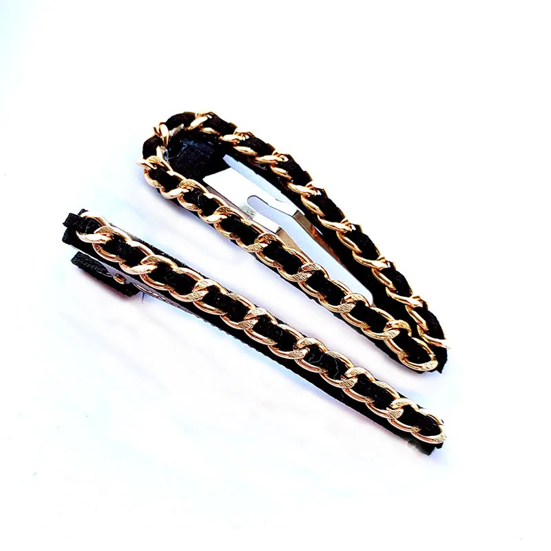 2pc chain Hair Claw Clips for Women Hair Barrette Hairpin Crab Headband Hair Claws for girls Hair Accessories Headwear Ornament