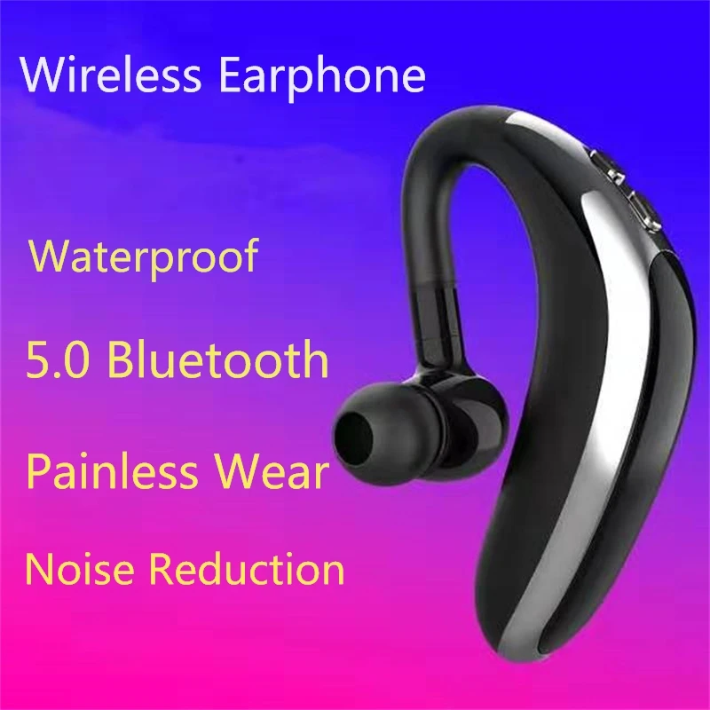 

Waterproof 5.0Bluetooth Earphone Wireless Mini Sports Double Noise Reduction Stereo Hanging Ear Car Business Bluetooth Headset