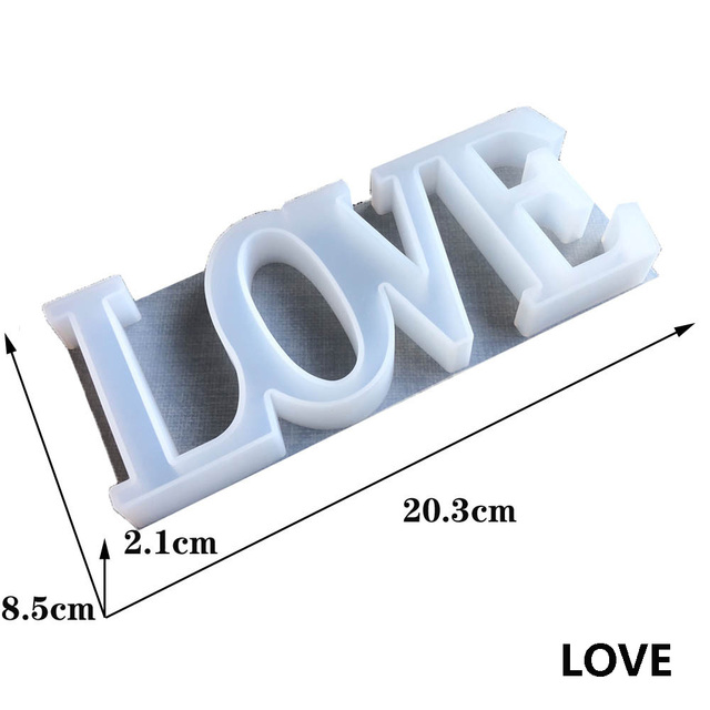 LOVE/HOME Silicone Mold Letters Casting Molds Heart Shape Home Craft Decoration Crystal Glue Cake Candy Jewelry Making Tool
