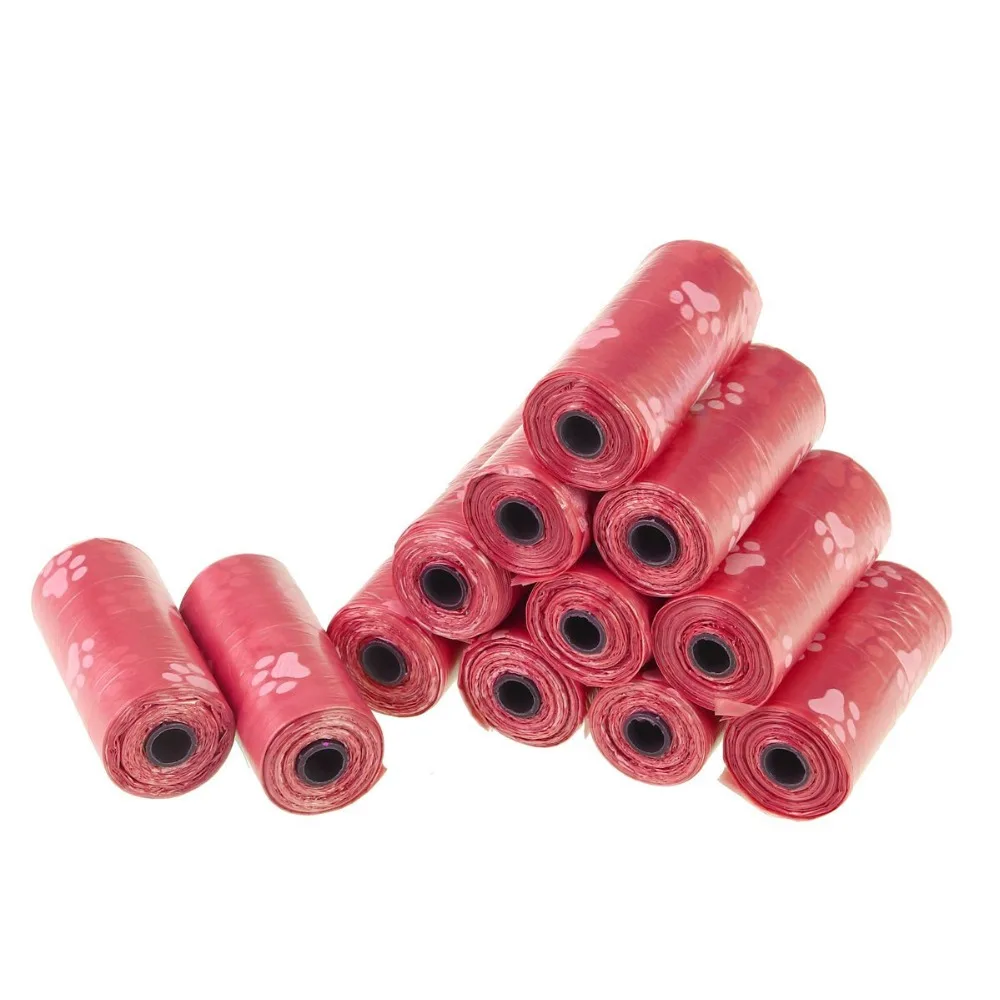 10 rollos 150 Uds perro Bolsa para popó mascotas residuos bolsas de basura al aire libre transportista Biodegradable limpia-Residuos recoger limpio bolsa para perros, gatos,