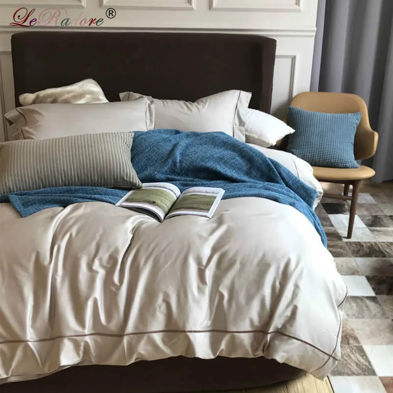 LeRadoreCustom постельное белье для отеля 4 шт. пододеяльник набор 60 нитей вышивка