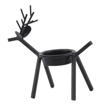 

Creative Elk Bracket Candle Holder Deer Candlestick Iron Christmas Dinner Table Room Ornament For Xmas Home Decor 13.5x6x13cm