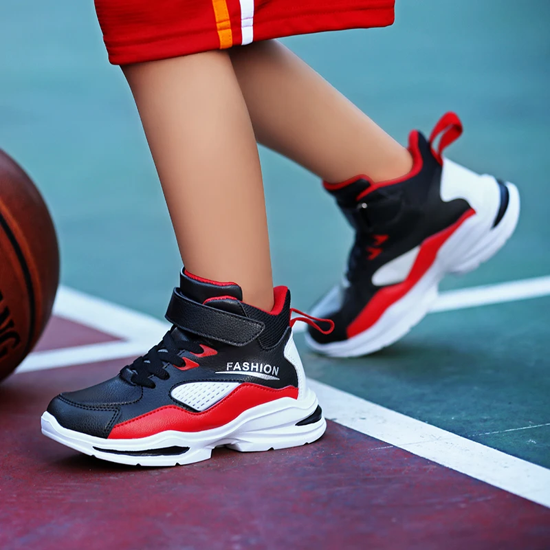 Высокое качество Топ мягкие Нескользящие Детские кроссовки Jordan Баскетбольная обувь дети Высокие Детские кроссовки уличная детская тренировочная обувь