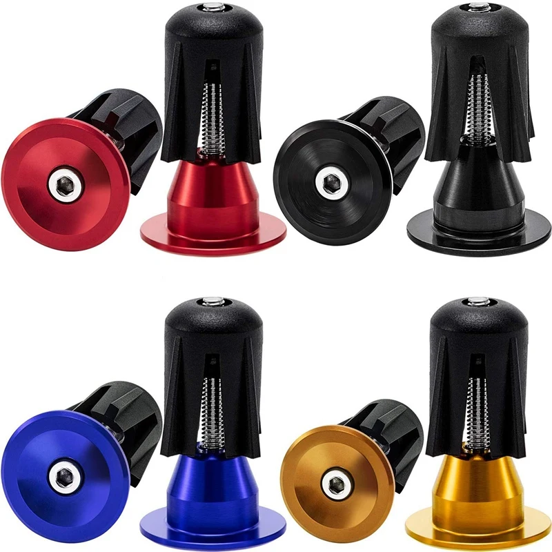 

New 4 Pairs Bar End Plugs Bike Handlebar Caps Handlebar End Plugs with Installation Tool for Most Bicycles Road Bike Mountain Bi