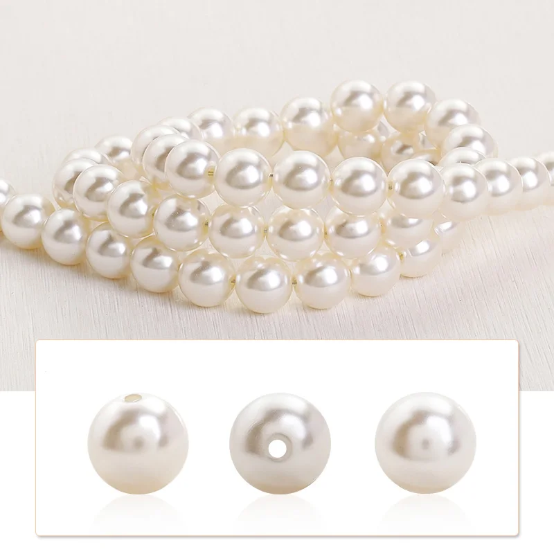 XiChuan 3/4/5/6/8/10mm Pearl High Quality ABS Beads Necklace Earring Pearl Diy Jewelry Accessories Loose Pearl for Needlework