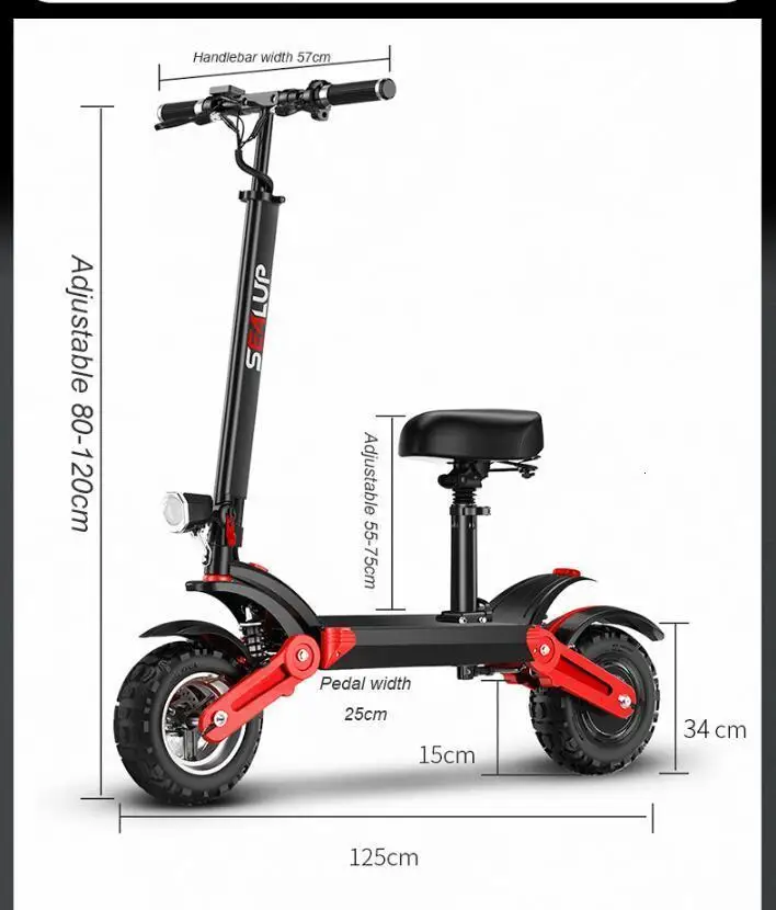 Foldable Electric Skateboard Two Wheels Electric Scooters Off Road Single Drive 500W 48V 35KMH Powerful Electric Bike (23)