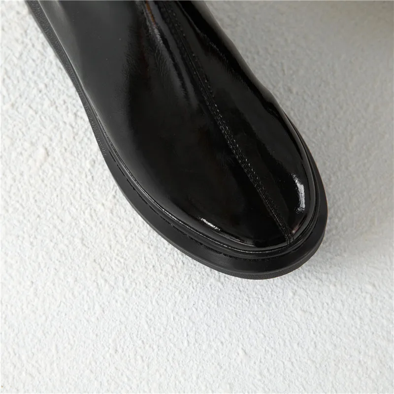 MORAZORA/Новинка года; брендовые сапоги до колена; Высококачественная женская обувь черного и белого цвета; зимние женские сапоги на плоской подошве с круглым носком