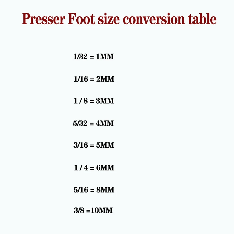Steel Lockstitch Machine Presser Foot CR1/32 CL1/32 CR1/16 CL1/16 CR1/8 CL1/8 CR3/16 CL3/16 CR1/4 CL1/4 CR5/16 CL5/16 3
