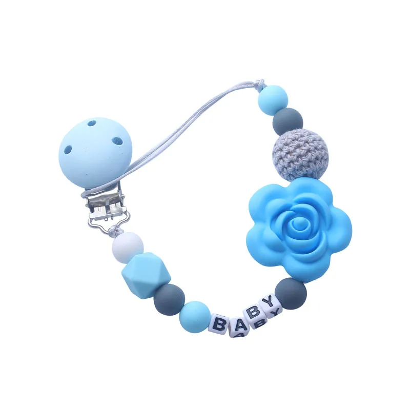 Imebaby baby cartoon flower teether silicone baby pacifier anti-chain baby teething toy diy baby teether