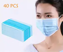 40CS Prevent Bacteria Mouth face Mask Earloops-Mask formaldehyde Non Woven Disposable Anti virus bad smell Bacteria Mask kimberly clark childs face mask w stretchable earloops 75 box latex free