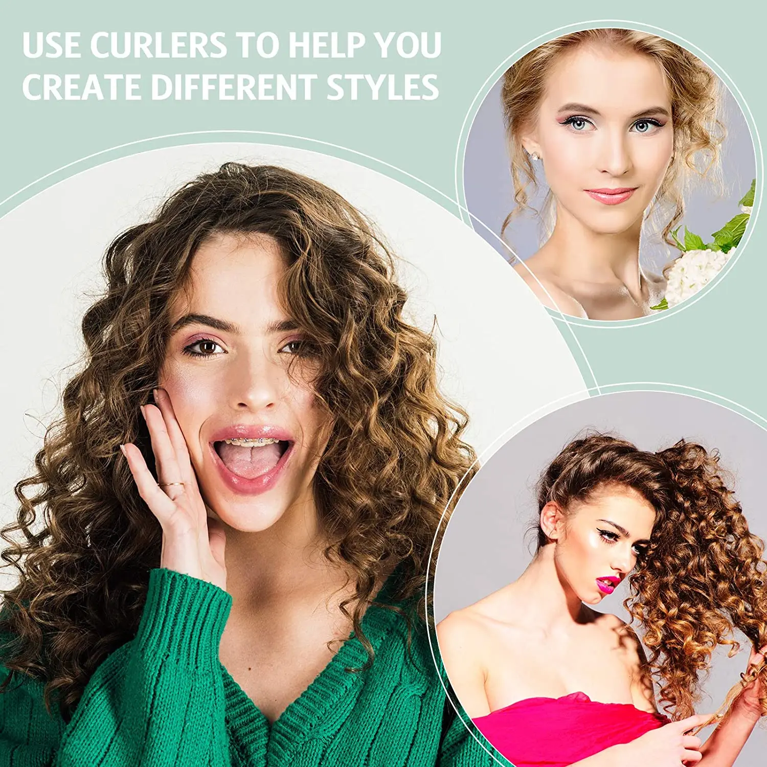Small Size Hair Rollers Set, Includes 28 Plastic Smooth Hair Rollers 0.63 Inch/ 1.6 cm Curlers with Steel Pintail Comb