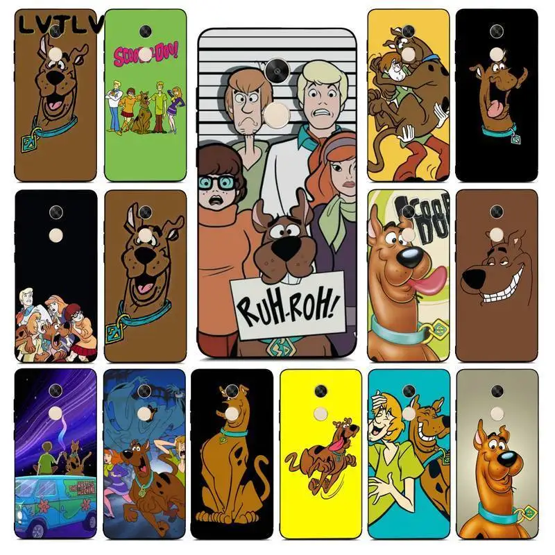 LVTLV Scooby Doo черный ТПУ мягкий резиновый чехол для телефона Redmi 7 8 7A 4X 6A 5 plus 6 Note pro 4