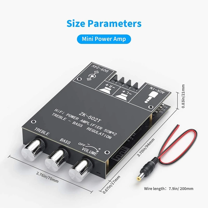 Dual Channel TPA3116 D2 Bluetooth 5 0 Subwoofer Amplifier Board High Power o Stereo Amplifier Board 2X50W Bass AMP