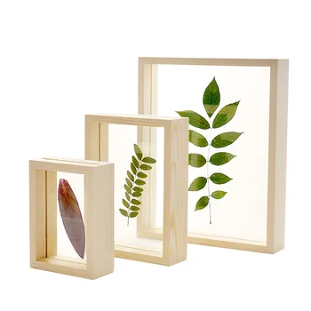 

Nordic Style Dried Flower Leaves DIY Pressed Plant Picture Frames Double Side Glass Wooden Frame Home Decoration Wall Art