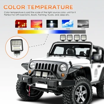 

2Pcs Car Lights Motorcycles Car Boat Replacement 6000K Spotlight 45-LED Lamp
