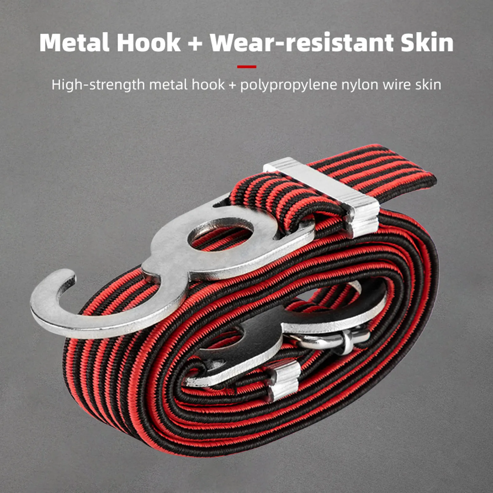 Widened And Strong Motorcycles Cargo Tie Down Straps Elastic Bicycle Trunk Strap Multi-purpose Elastic Rubbe Band Luggage Rope