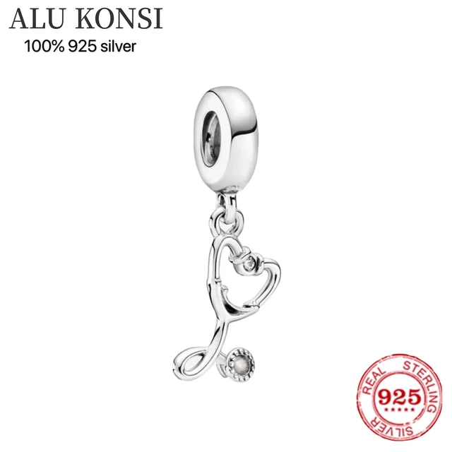 Hot Sale 100% Real 925 Sterling Silver pan Bead Love heart  for WomenFit Original Charm bracelet DIY perfume  bowknot   Jewelry silver beads 7