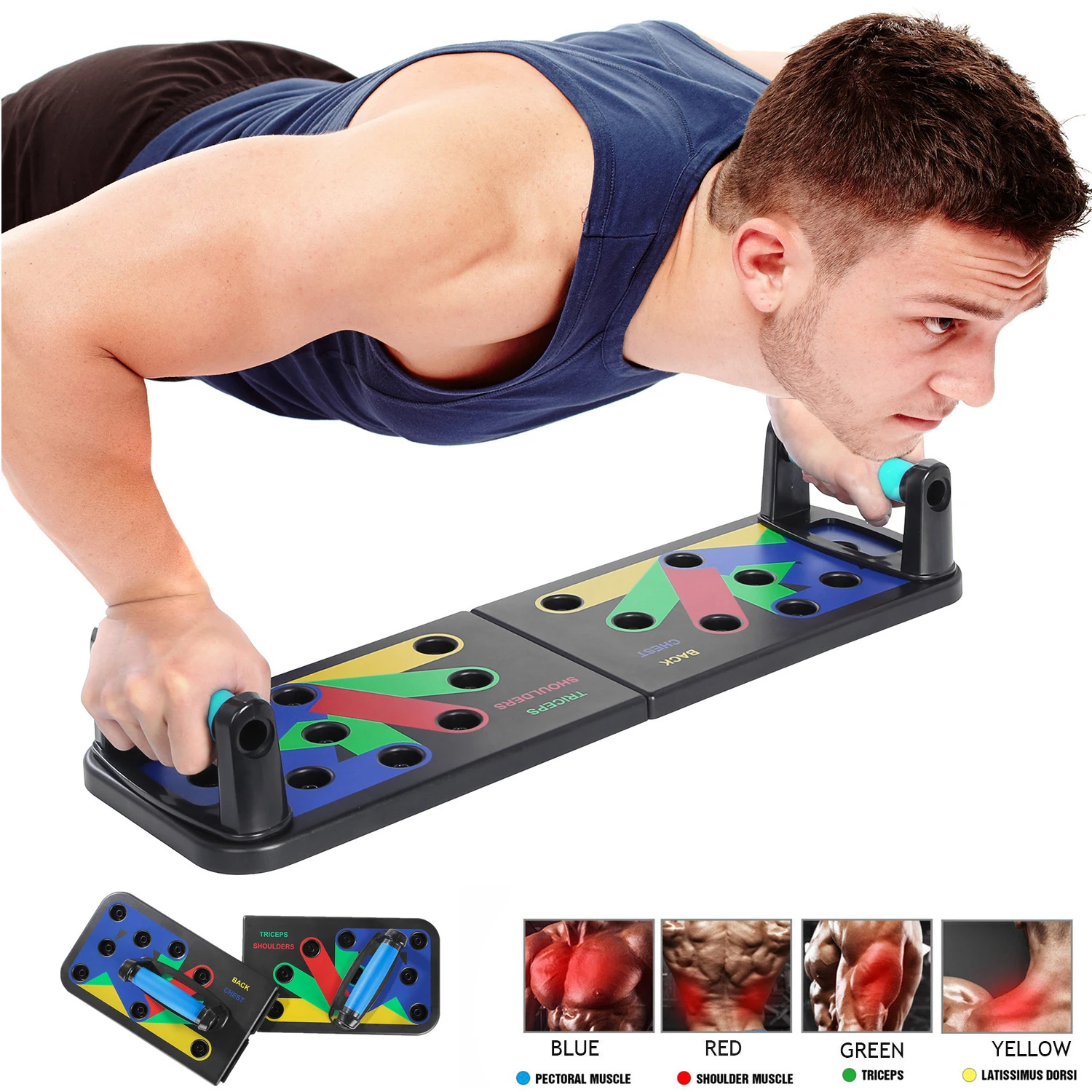 Hion Push Up Rack Board 24 en 1 Ensemble déquipement de fitness pliable dentraînement,équipement de gymnastique à la maison Appuyez sur les poignées pour système dentraînement de force corporelle Hion Push Up Rack Board 24 en 1 Ensemble déquipement de fitness pliable dentraînement,équipement de gymnastique à la maison Appuyez sur les poignées pour système dentraînement de force corporelle