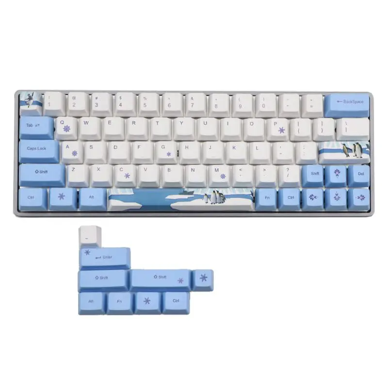 

Penguin Dye-Sublimation Mechanical Keyboard Cute Keycaps PBT OEM Profile Keycap For GH60 GK61 GK64 Keyboard