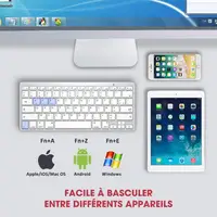 French Bluetooth Keyboard Mouse Combo AZERTY Wireless Bluetooth Mice Ultra Slim Mute for Mac iPad iPhone iOS Android Windows - Image 5