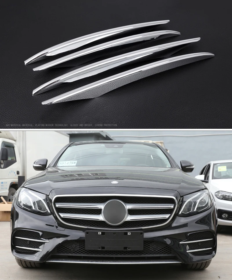 4 шт. ABS хромированные передние противотуманные фары крышка Накладка для Mercedes Benz E Class W213 E200 E300 E43 AMG автомобильные аксессуары