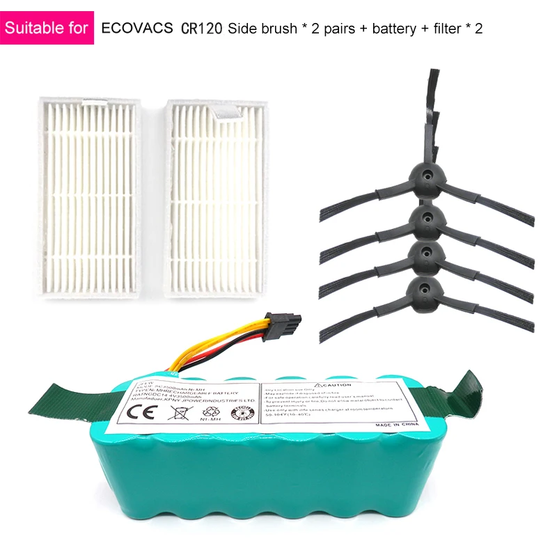 Фильтр боковая щетка Ni-MH 14,4 V 3500Mah Батарея для Ecovacs Зеркало Cr120 пылесос Dibea X500 X580 X600