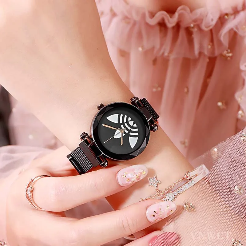 Модные кварцевые женские часы, роскошные женские часы со стразами, звездное небо, магнит, браслет, наручные часы, Relogio Feminino Montre Femme