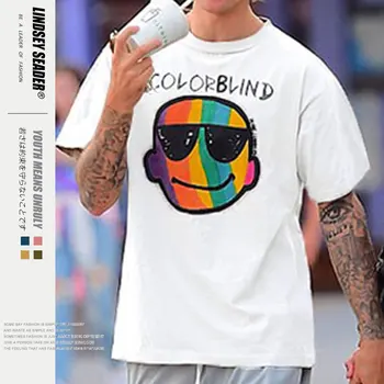 

Women Mens 2020 Funny Colorblind Print T Shirt Men Tshirt Print Summer Short Sleeve Justin Bieber T-Shirt Cotton Hip Hop Tee