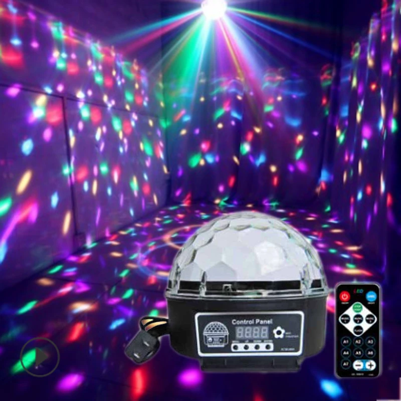 

Stage Lamp Led Disco Ball Light Laser 9 Colors 9W 21 Modes DMX DJ Sound Party Light Projector Soundlights Crystal Magic Ball