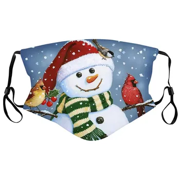 

2020 Christmas M-a-sk Adults Washable Reusable Face-scarf Santa Claus Snowman Print Merry Christmas Decoration For Men Women