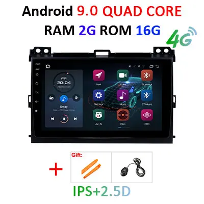 2G 16G NO CANBUS-DSP Ips DSP Android 9,0 4G 64G gps мультимедийный экран для Toyota LAND CRUISER Prado 120 Lexus GX470 навигационное радио Восьмиядерный без DVD - Цвет: 2G 16G NO CANBUS-DSP