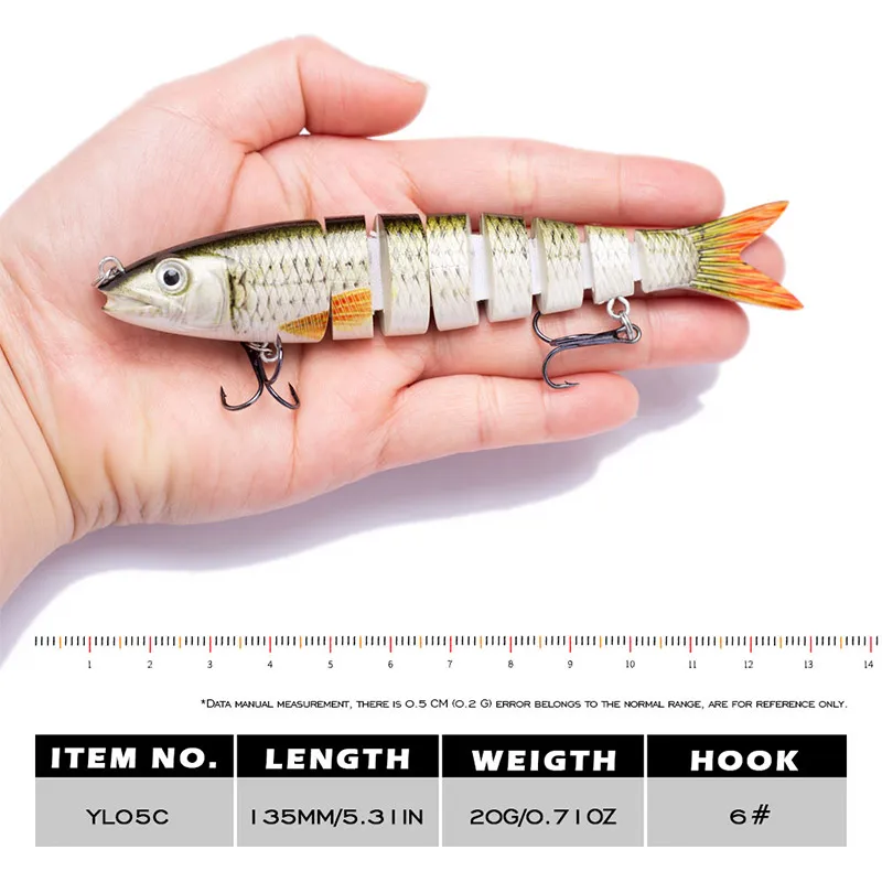 Agoie рыболовная приманка Щука бас Swimbait 13 5 см Мульти сочлененной рыба воблеры