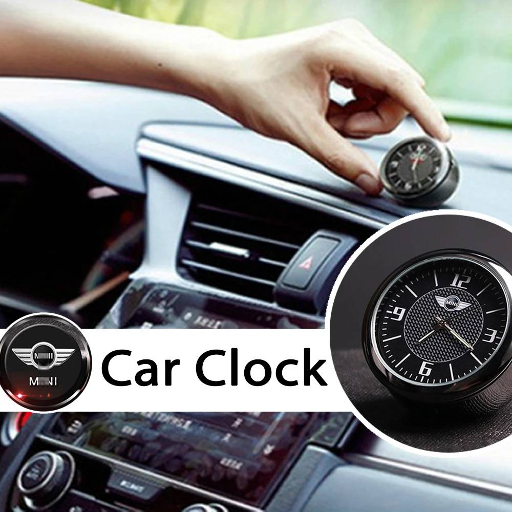 Luminous Car Ornaments Quartz Clock Mini Clocks Watch Auto Hygrometer