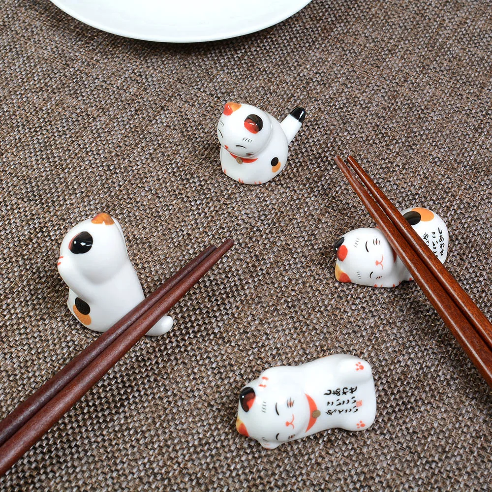 Japanese Style Ceramic Chopsticks Holder Stand Cute Cartoon Cat Design Chopstick Rack Pillow Care Rest Kitchen Craft Tableware|Chopsticks|   - AliExpress